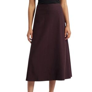 Eileen Fisher Felted Wool Jersey A-Line Skirt L